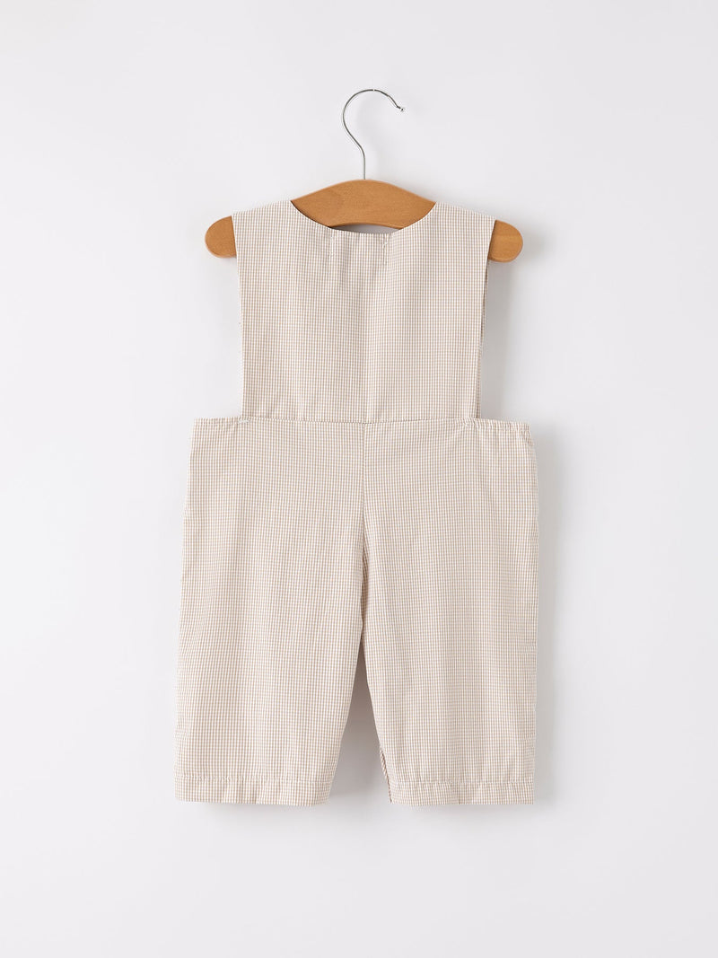 Fall Halloween & Thanksgiving  Pumpkin Smock Embroidered Boys Romper - 12