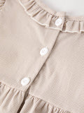 Fall Thanksgiving Pumpkin Embroidery Smock Plaid Girls Dress - 15