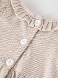 Fall Halloween & Thanksgiving Pumpkin Embroidery Smock Plaid Baby Girl Romper - 4