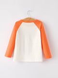 Thanksgiving Pumpkin Letters Print Long Sleeve Boys Top - 2