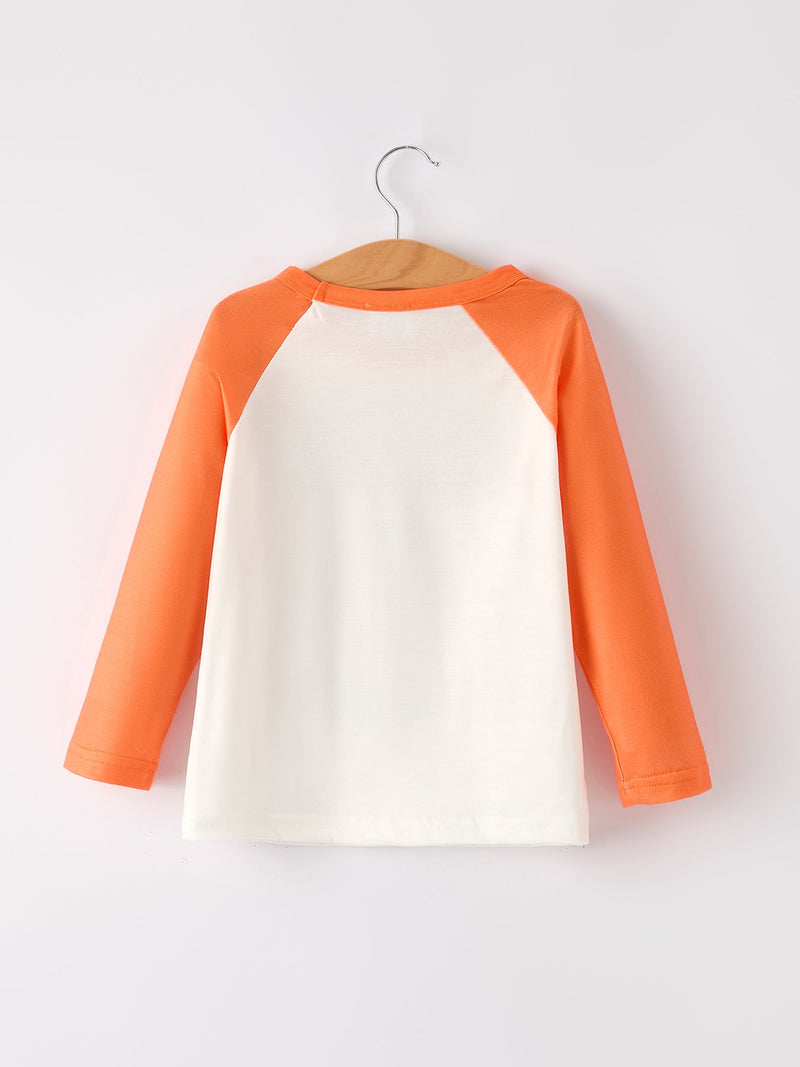 Thanksgiving Pumpkin Letters Print Long Sleeve Boys Top - 2