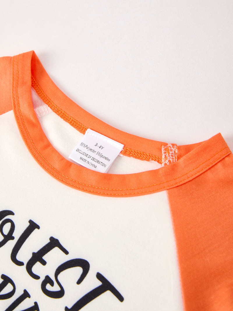 Thanksgiving Pumpkin Letters Print Long Sleeve Boys Top - 3