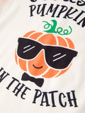 Thanksgiving Pumpkin Letters Print Long Sleeve Boys Top - 4