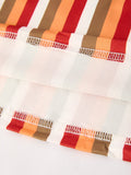2 Piece Thanksgiving Pumpkin Stripe Print Girls Dress Set - 10