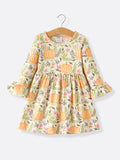 2 Piece Fall Halloween Thanksgiving Girls Dress Set - 3