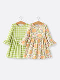 2 Piece Fall Halloween Thanksgiving Girls Dress Set - 1