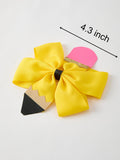 Back To School Pencil Bow 4.3 inch Hair Clip - 7