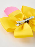 Back To School Pencil Bow 4.3 inch Hair Clip - 6