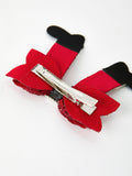 Christmas Red Sequined Zirconia Bow Hairpin - 5
