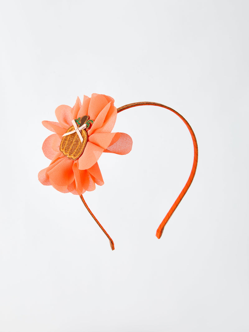 Halloween Pumpkin Floral Girls Headband - 1