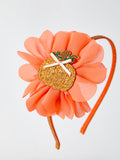 Halloween Pumpkin Floral Girls Headband - 3