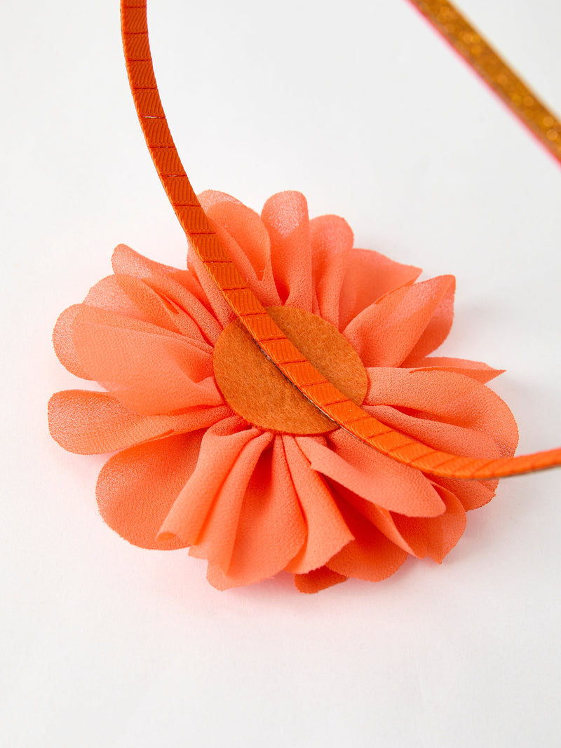 Halloween Pumpkin Floral Girls Headband - 4