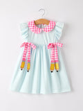 Back To School Girls Striped lapels Bow Dress - 6