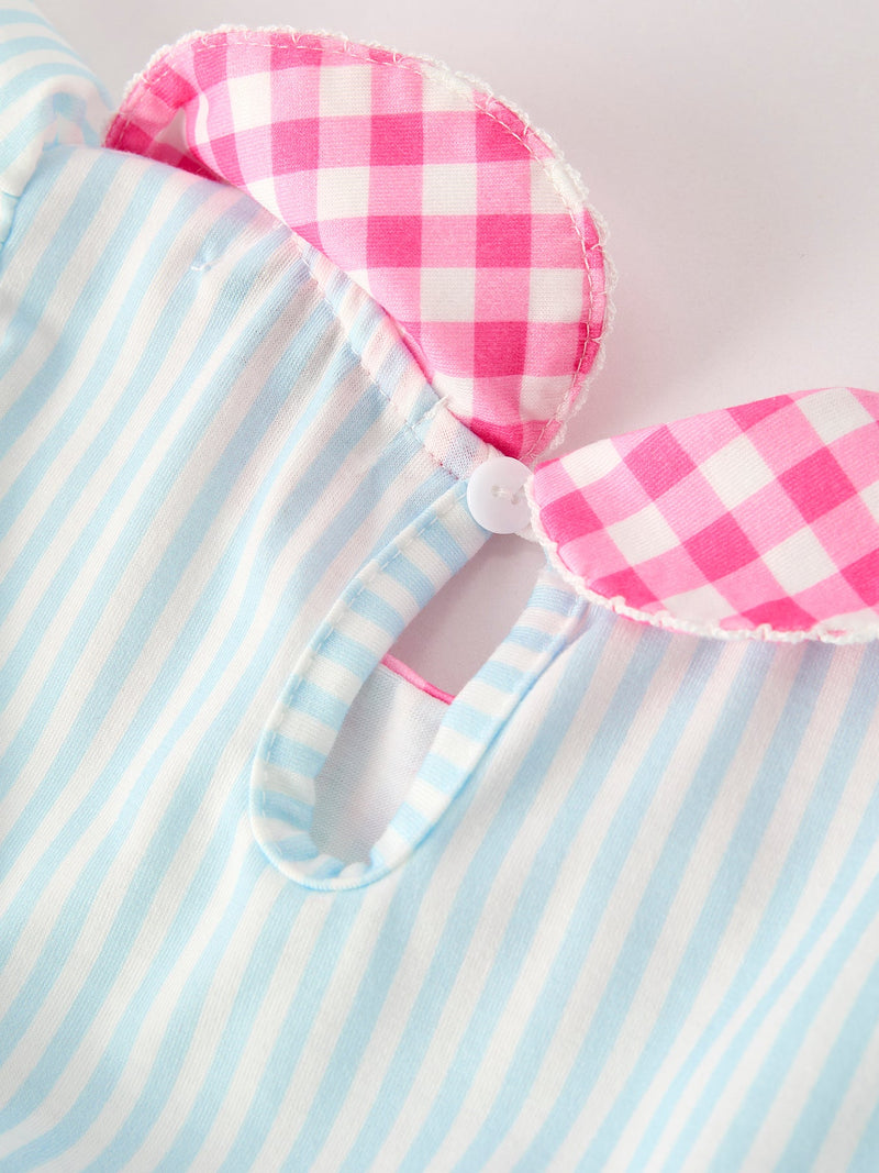 Back To School Girls Striped lapels Bow Dress - 10
