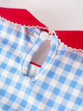 Back To School Girls Striped lapels Apple Bow Dress - 10