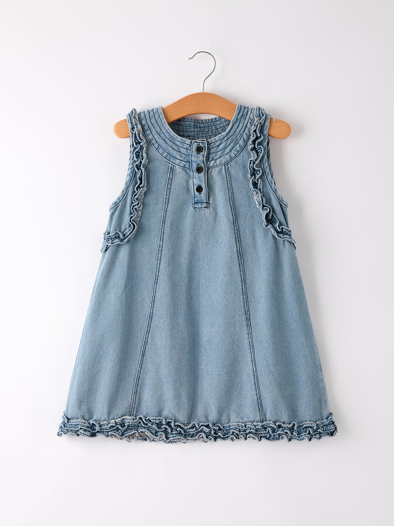 Summer Girls Sleeveless Ruffle Dress - 1