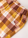 Fall Thanksgiving Brown Plaid Bow Trousers - 3