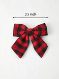 Winter Christmas Plaid Bow Hair Clip - 2