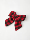 Winter Christmas Plaid Bow Hair Clip - 3