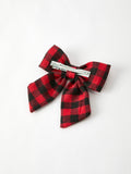Winter Christmas Plaid Bow Hair Clip - 4