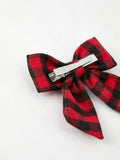 Winter Christmas Plaid Bow Hair Clip - 6