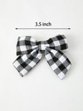 Winter Christmas Plaid Bow Hair Clip - 7