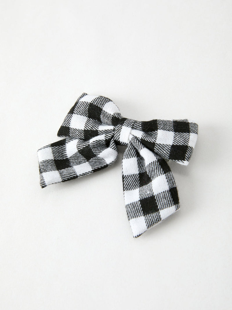Winter Christmas Plaid Bow Hair Clip - 8