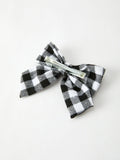 Winter Christmas Plaid Bow Hair Clip - 9