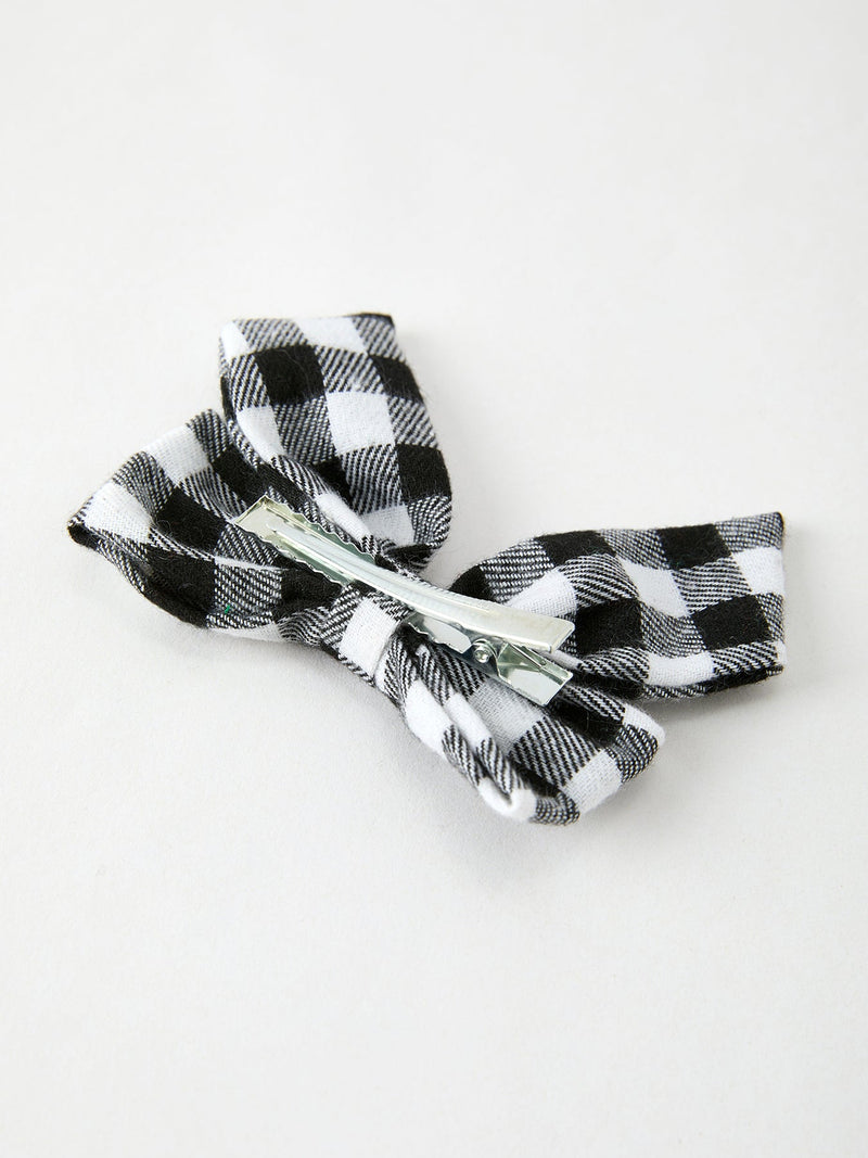 Winter Christmas Plaid Bow Hair Clip - 10