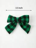 Winter Christmas Plaid Bow Hair Clip - 12