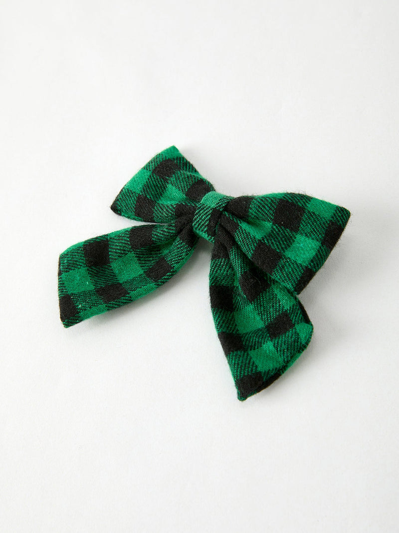 Winter Christmas Plaid Bow Hair Clip - 13