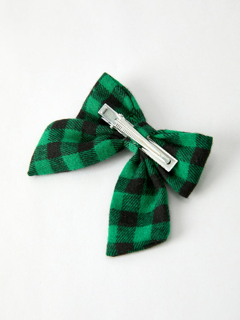 Winter Christmas Plaid Bow Hair Clip - 14