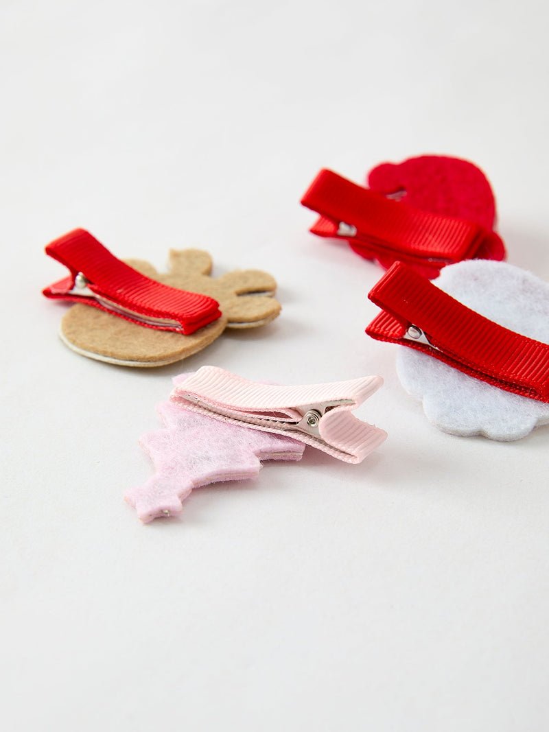 Winter Christmas Girls Hair Clips 1.8 Inch - 5