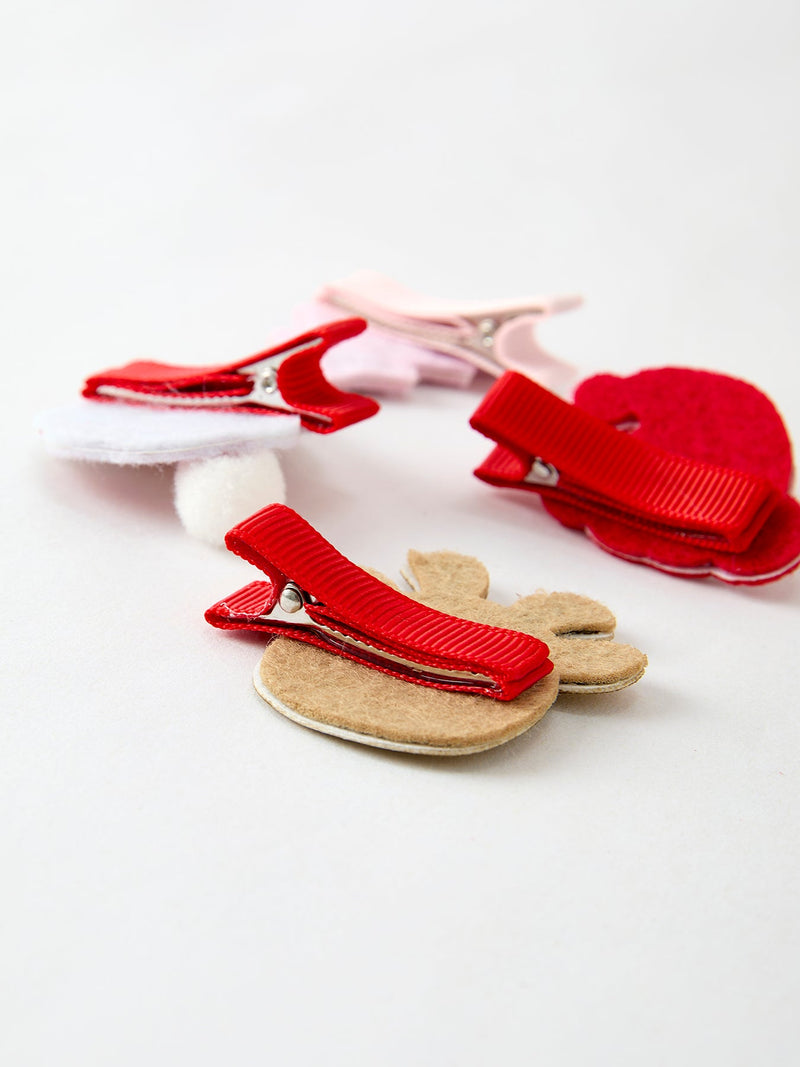 Winter Christmas Girls Hair Clips 1.8 Inch - 6