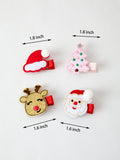Winter Christmas Girls Hair Clips 1.8 Inch - 3