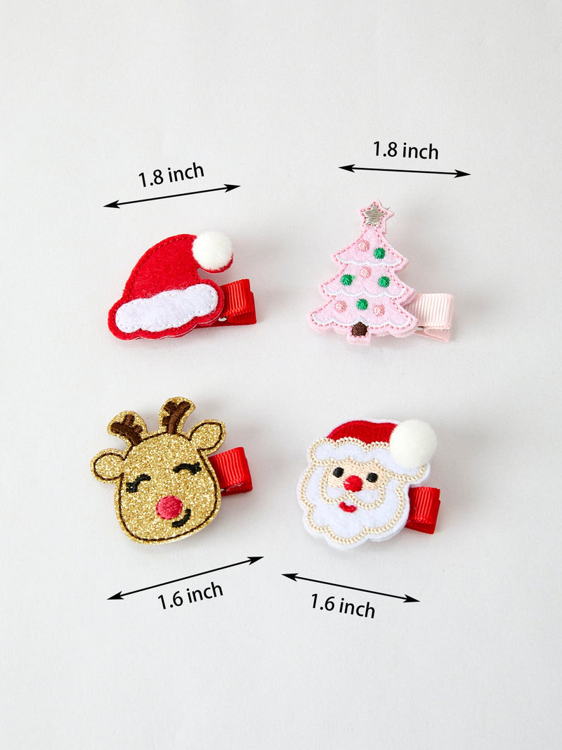 Winter Christmas Girls Hair Clips 1.8 Inch - 3