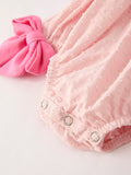 Autumn Halloween Light Pink Ghost Embroidery Smock Floral Girls Romper - 5