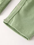Fall Thanksgiving Chicken Smock Embroidered Green Boys Romper - 5