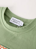 Fall Thanksgiving Chicken Smock Embroidered Green Plaid Boys 'Set - 4