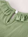 Fall Thanksgiving Chicken Smock Embroidered Green  Baby Girl Dress - 5