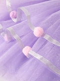 Autumn Thanksgiving Tulle Pink Purple Girls Long Sleeve Dress - 4