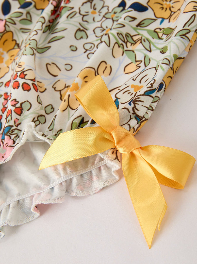 Fall  Embroidery Smocking Bow Floral Leaf Baby Girls Romper - 11