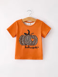 Fall Thanksgiving/Halloween  Leopard Short sleeve O-neck T-shirt - 1