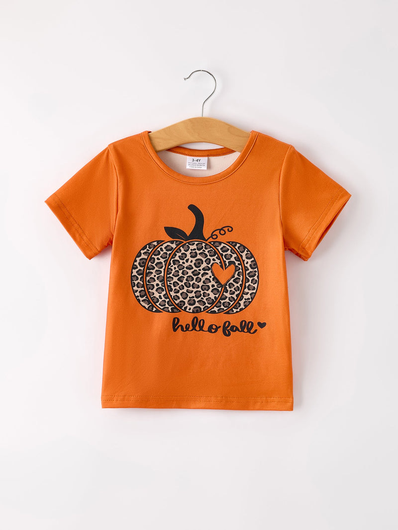 Fall Thanksgiving/Halloween  Leopard Short sleeve O-neck T-shirt - 1