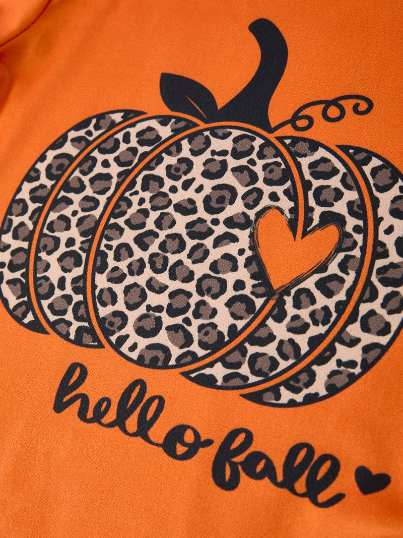 Fall Thanksgiving/Halloween  Leopard Short sleeve O-neck T-shirt - 4