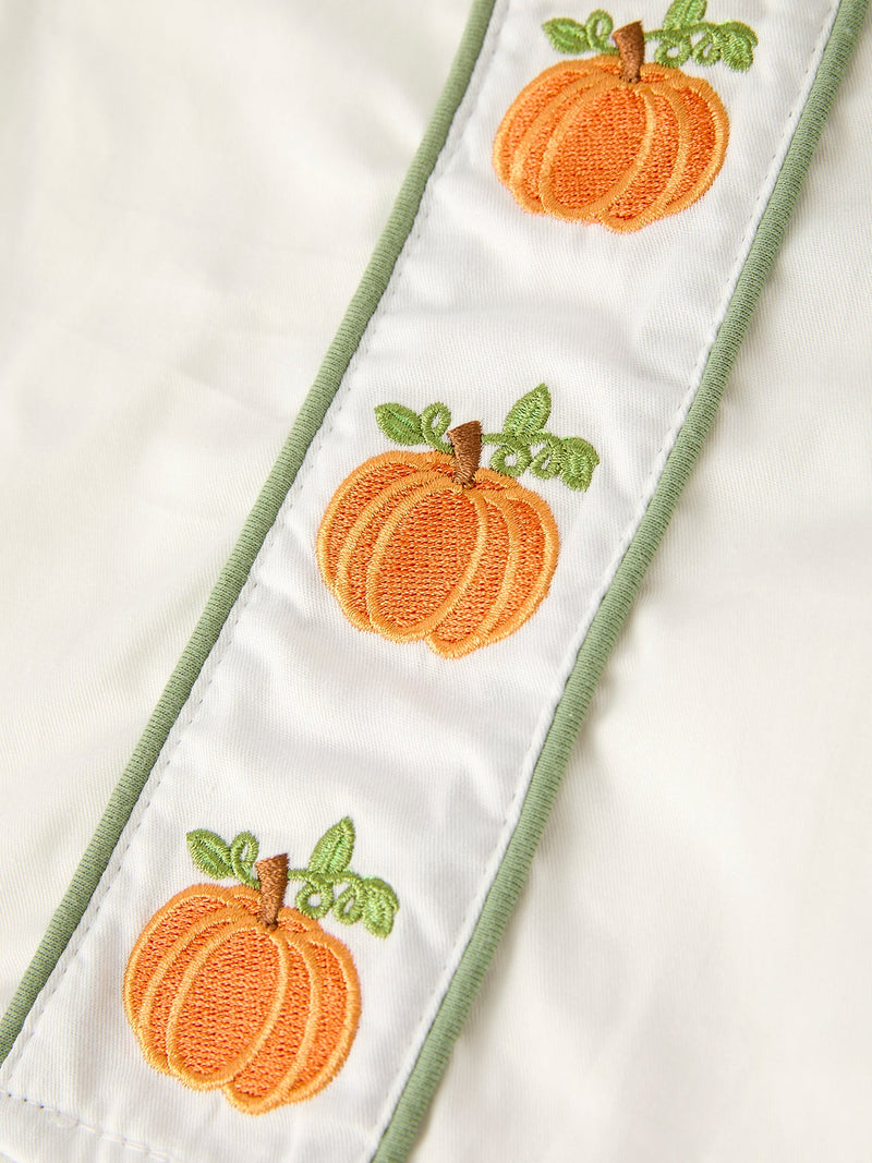 Fall Halloween & Thanksgiving Applique Plaid Boys Bloomers Romper Set - 5