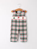Christmas Jonjon Plaid Smocking Embroidered Boys Romper - 6