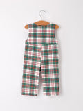 Christmas Jonjon Plaid Smocking Embroidered Boys Romper - 7