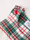 Christmas Jonjon Plaid Smocking Embroidered Boys Romper - 8
