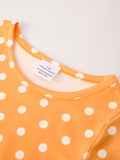 Thanksgiving Day Fall Girls Set Of 2 Pcs In One Package Pumpkin Print Dress - 11
